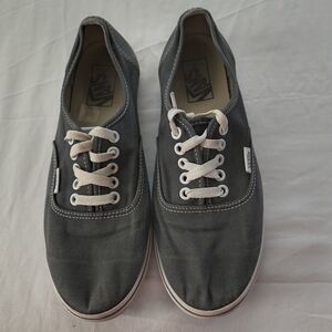 Vans Classic Canvas Lace-Up Sneakers - Gray with White Trim Size M 7.5 W 9